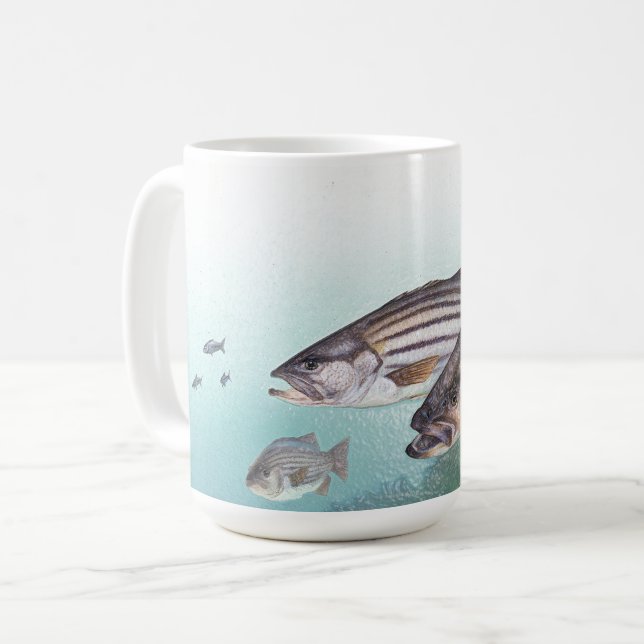 De Café Oceano que pesca a caneca do mar dos peixes do (Frente Esquerda)