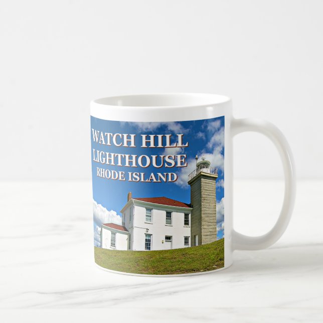 De Café Olhe o farol do monte, Rhode - caneca da ilha (Direita)