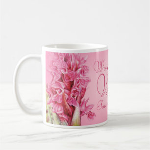 De Café Orquídea Arte floral Maravilhosa Caneca rosa Espos