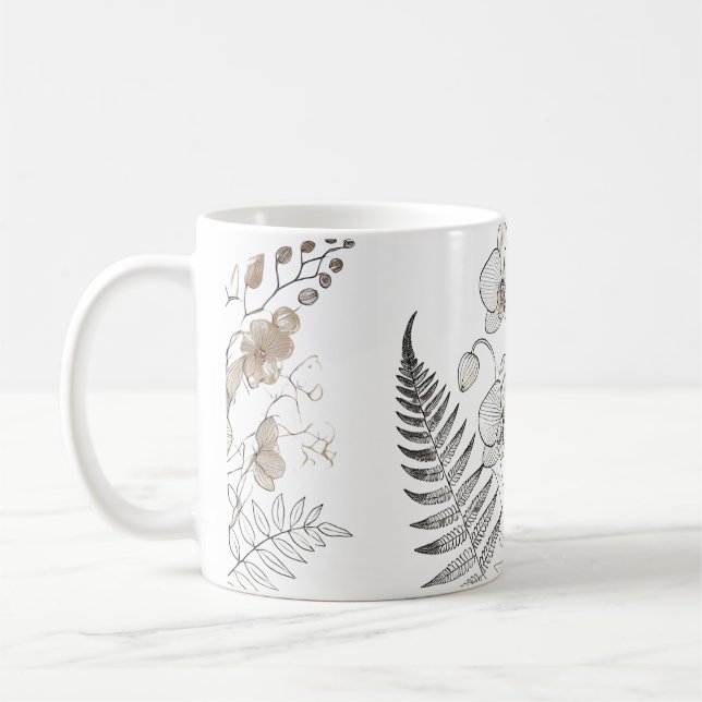 De Café Orquídeas Elegantes e caneca Fern (Esquerda)