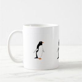 De Café Os pinguins em uma caneca adicionam o nome