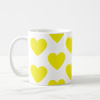 De Café Ouro amarelo corações divertido caneca branca