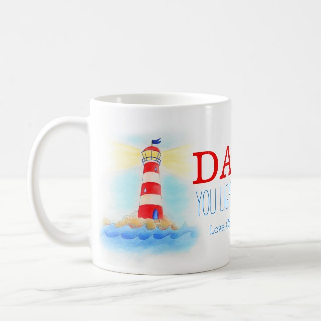 De Café Pai do farol você ilumina acima nossa caneca da (Esquerda)