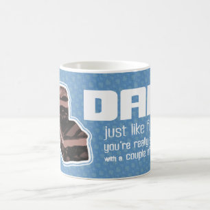 De Café Pai "exatamente como fudge" engraçada caneca azul