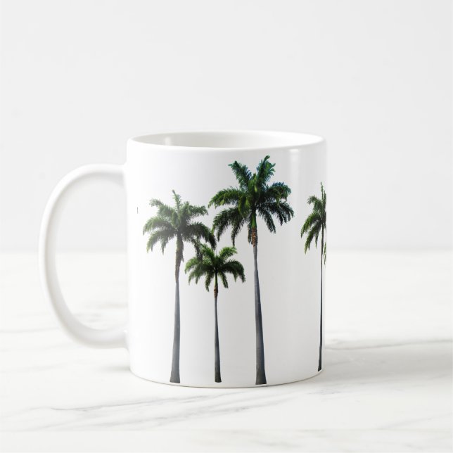 De Café - Palmeiras - caneca branca clássica tropical (Esquerda)