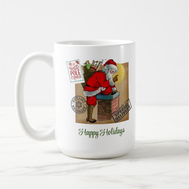 De Café Papai Noel Abaixo A Caneca Clássica Da Chaminé, 15 (Esquerda)