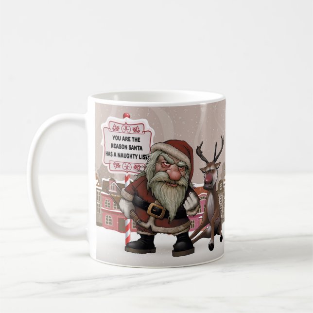 De Café Papai noel bêbedo mau, caneca má do presente do (Esquerda)