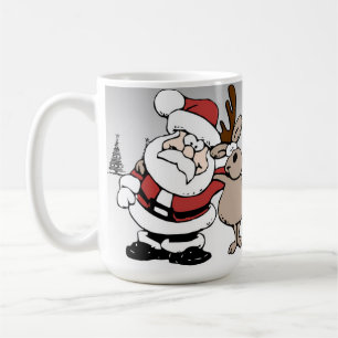 De Café Papai noel e Rudolph a caneca cheirada vermelha da