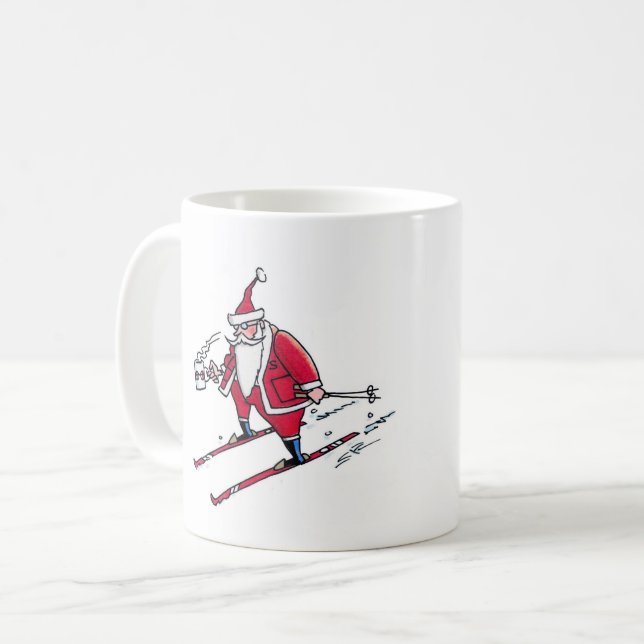 De Café Papais noeis Pular caneca (Frente Esquerda)