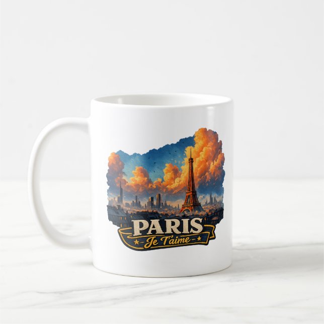 De Café ☕ “Paris – Je T’aime” Caneca (Esquerda)