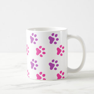 De Café Pata cor-de-rosa/roxa bonito imprime a caneca