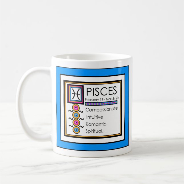 De Café Peixes Personalidade Traços 11oz. Caneca Clássica (Esquerda)
