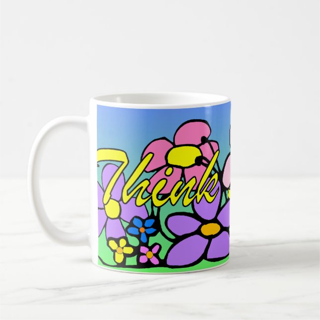 De Café Pense o primavera! Caneca (Esquerda)