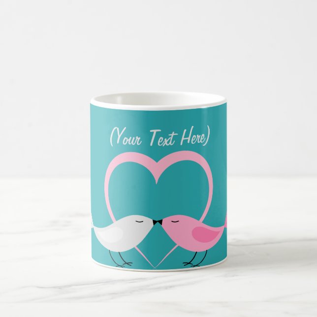 De Café Pequenos caneca personalizada dois Lovebirds (Centro)