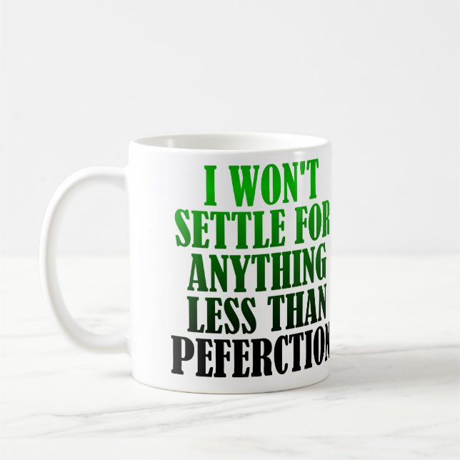 De Café Perfeição Mal Escrita Caneca Divertida ou Caneca d (Esquerda)