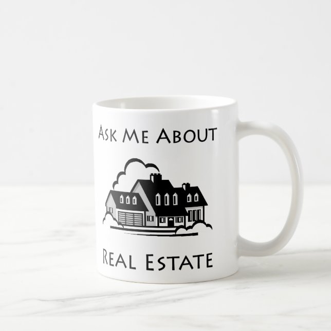 De Café Pergunte-me sobre a caneca dos bens imobiliários (Direita)