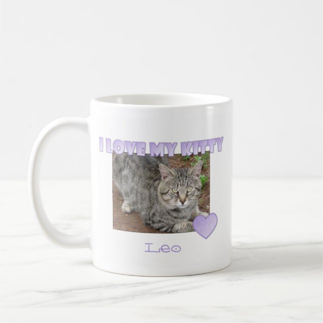 De Café Personalizado: Eu amo minha caneca do gatinho (Esquerda)