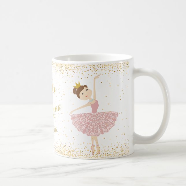 De Café personalize a caneca pequena do nome da bailarina (Direita)