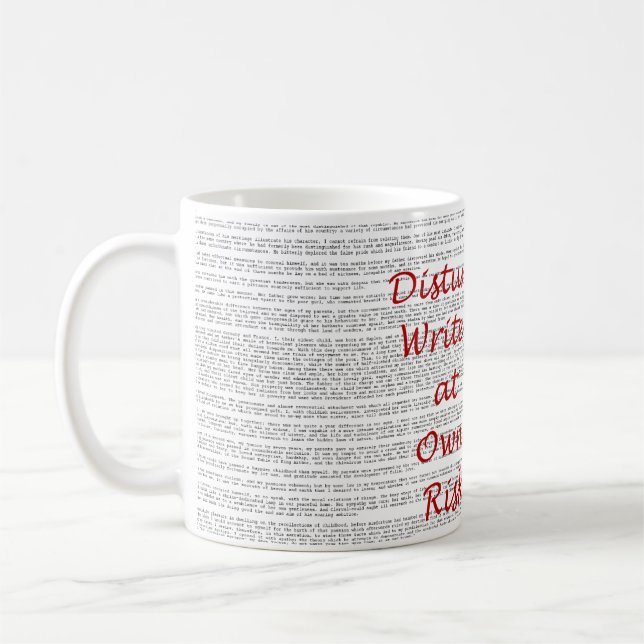 De Café Perturbe o escritor em própria caneca do risco (Esquerda)