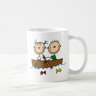 De Café Pesca na caneca do barco