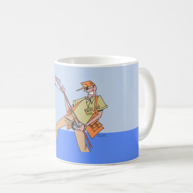 De Café Pescador com caneca (Frente Esquerda)