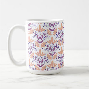 De Café Pêssego e margarida púrpura sonham caneca floral