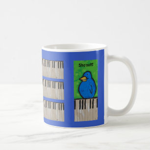 De Café Piano que pratica a caneca engraçada