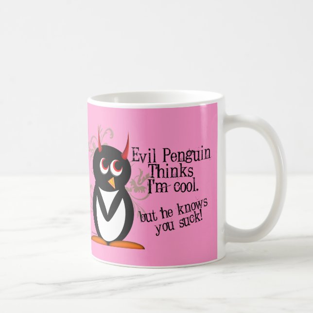 De Café Pinguim mau você suga a caneca - rosa! (Direita)