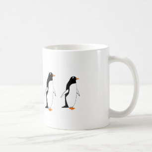 De Café Pinguins em uma caneca