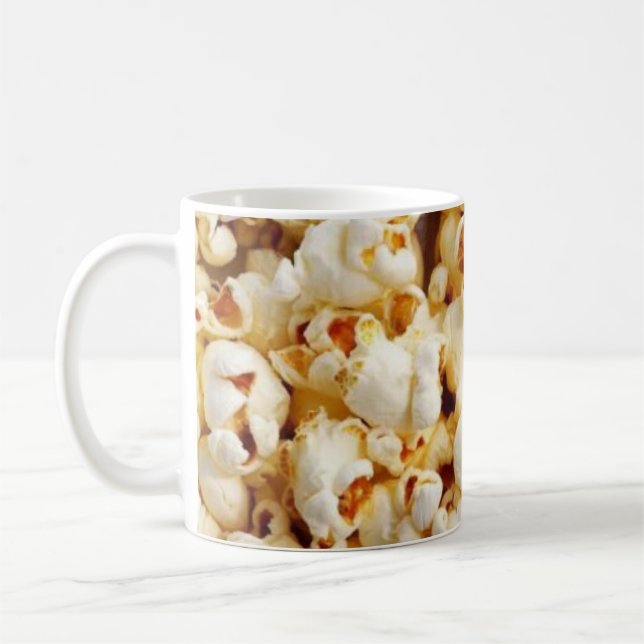 De Café Pipoca na caneca do branco do tamanho 325ml (Esquerda)