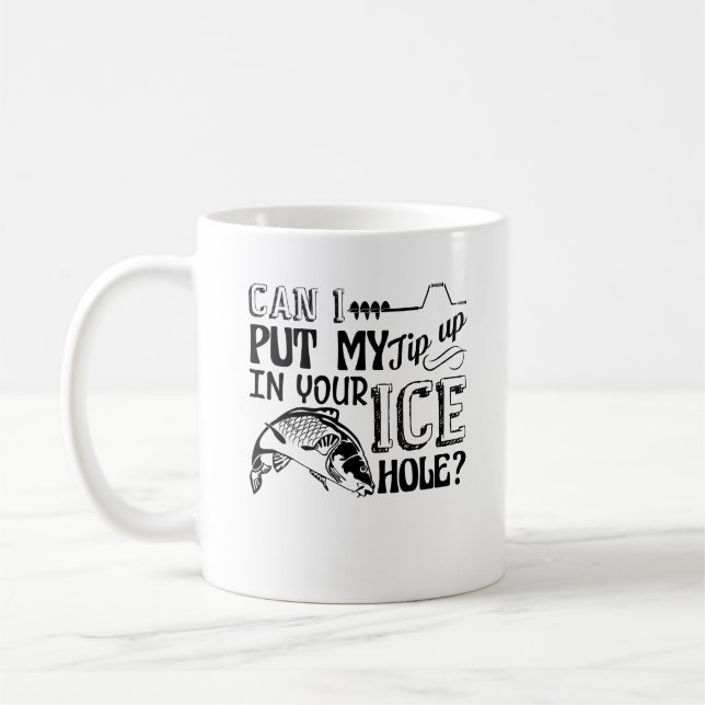 De Café Ponta da pesca do gelo acima da caneca do furo do (Esquerda)