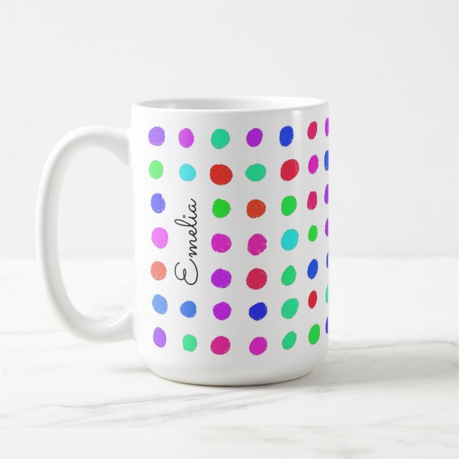 De Café Pontos Desenhados Manuais Caneca Personalizada (Esquerda)