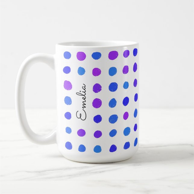 De Café Pontos Desenhados Manuais Caneca Personalizada (Esquerda)