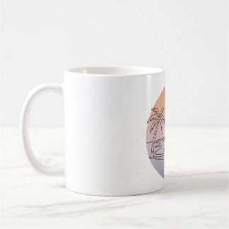 De Café Pôr do Sol na Praia Caneca Minimalista – Desenho M