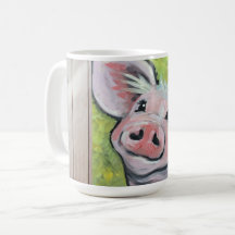 Porco na caneca do celeiro