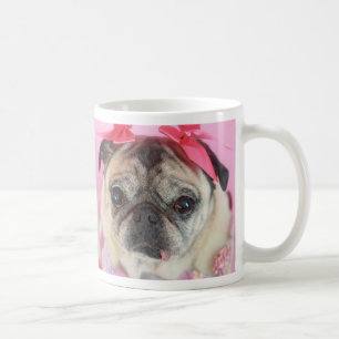 De Café Pouca caneca da menina do Pug