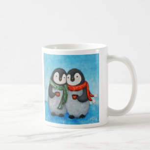 De Café Presente bonito da caneca do casal do pinguim da