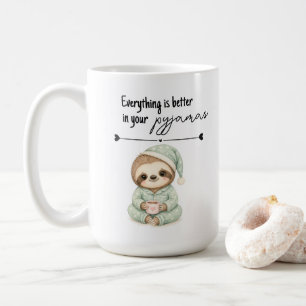 De Café Presente Caneca Tudo Melhor com Pijama Preguiça