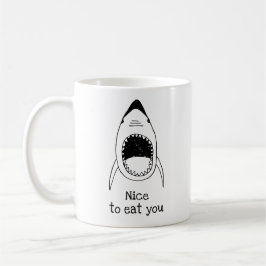 De Café Presente engraçado do tubarão para ele. Caneca