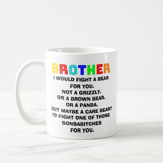 De Café presentes para irmão, caneca para irmão, presente  (Esquerda)