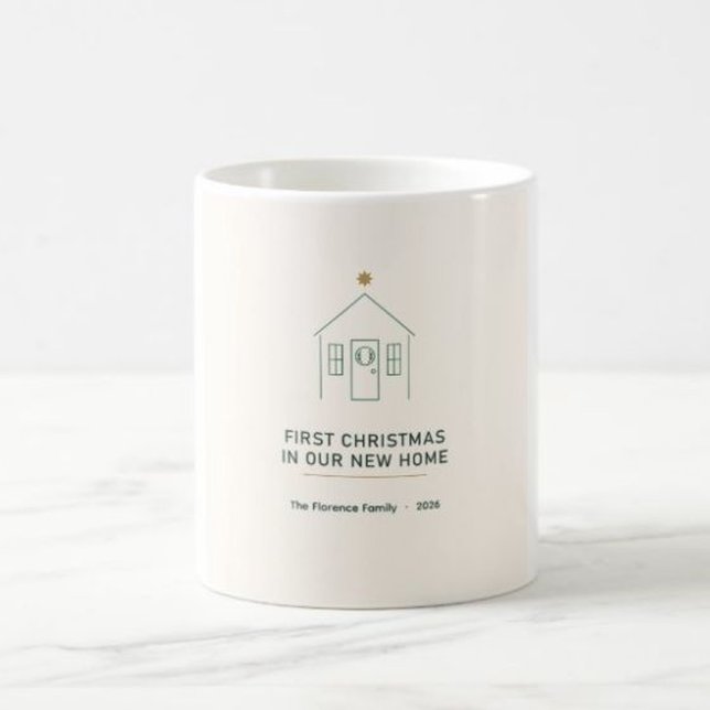 De Café Primeiro Natal em Nossa Nova Casa Caneca 2026 (Criador carregado)