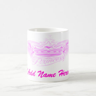 De Café Princesa cor-de-rosa personalizada - caneca