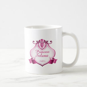 De Café Princesa personalizada caneca cor-de-rosa com nome