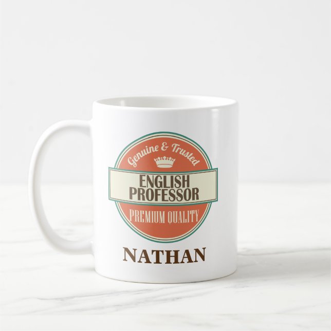 De Café Professor inglês Personalized Escritório Caneca (Esquerda)