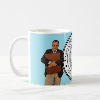 De Café Professores na caneca azul