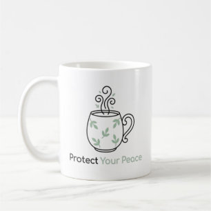 De Café Proteger a Sua Paz Caneca Minimalista Aconchegante