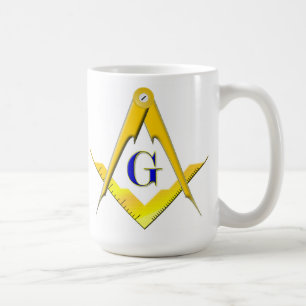 De Café Quadrado azul do alojamento & caneca maçónica do