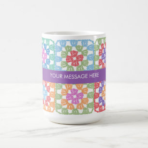 De Café Quadrados da Vovó Crochê Caneca