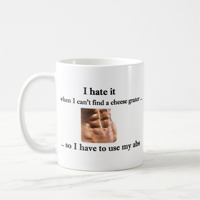 De Café Queijo Grater Abs - Caneca Divertida (Esquerda)