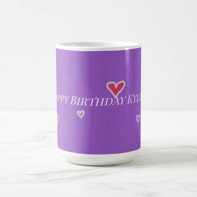 De Café Quirky Cute Hearthday Para Sua Caneca (Centro)